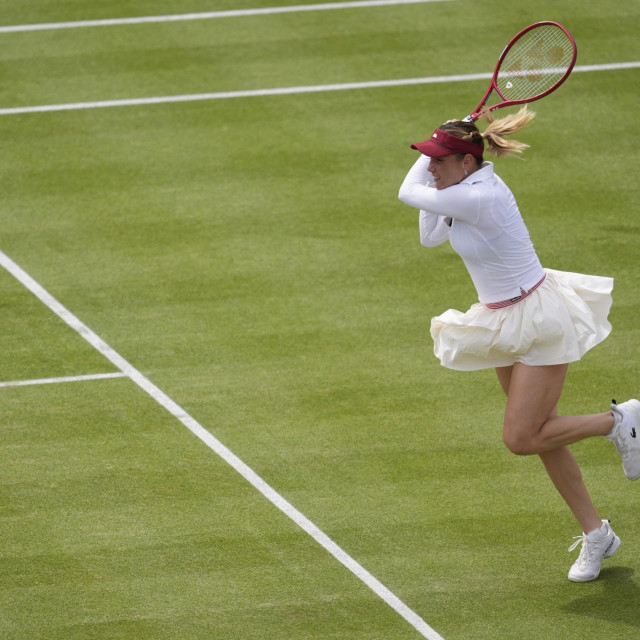 Donna Vekic of Croatia in action during the final match at The HSBC Championships 2026 Women‘s tennis tournament at The Queen‘s Club in London, England, on June 14, 2026. (Photo by Owen Hammond/NurPhoto) (Photo by Owen Hammond/NurPhoto via AFP)