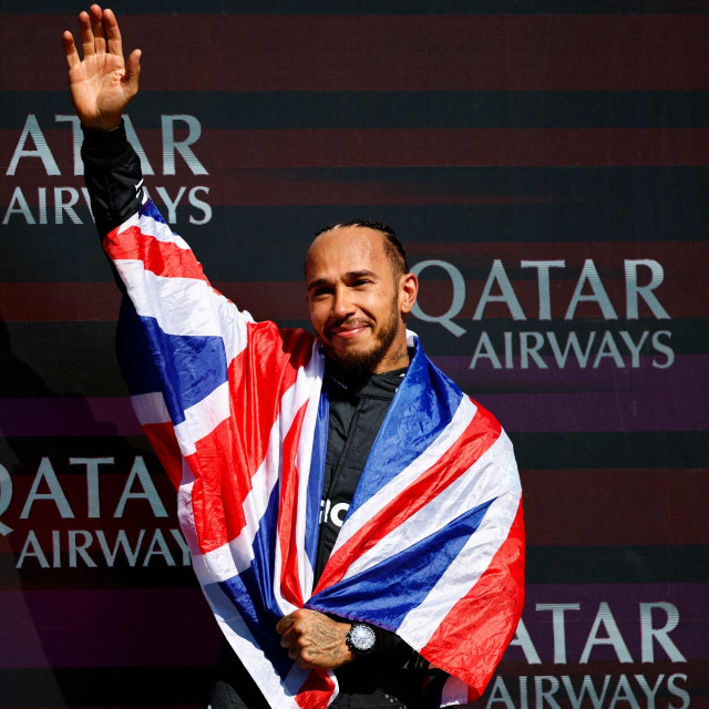 Lewis Hamilton nakon pobjede na VN Britanije 2024. godine