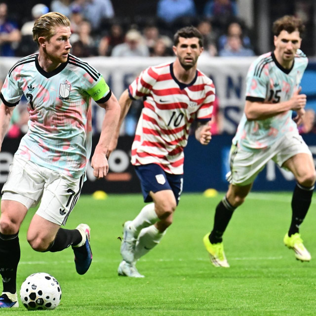 Kevin De Bruyne, Cristian Pulisic i Thomas Meunier prije tri mjeseca u Atlanti, gdje je Belgija u prijateljskoj utakmici dobila SAD 5:2