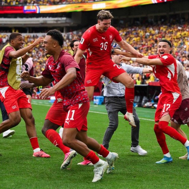 Slavlje švicarskih reprezentativaca u Vancouveru