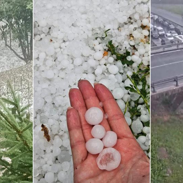 Nevrijeme s tučom u Sloveniji; vozači koji su parkirali ispod nadvožnjaka stvorili su kaos na autocesti