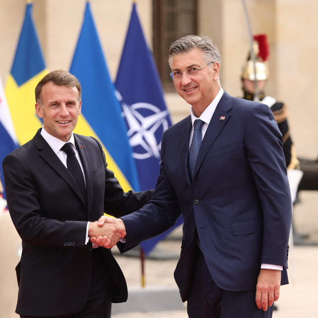 Emmanuel Macron i Andrej Plenković