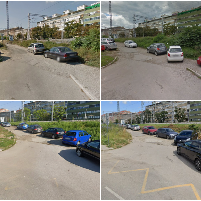 Snimka divljeg parkirališta 2011., 2014, 2021. te 2024. godine