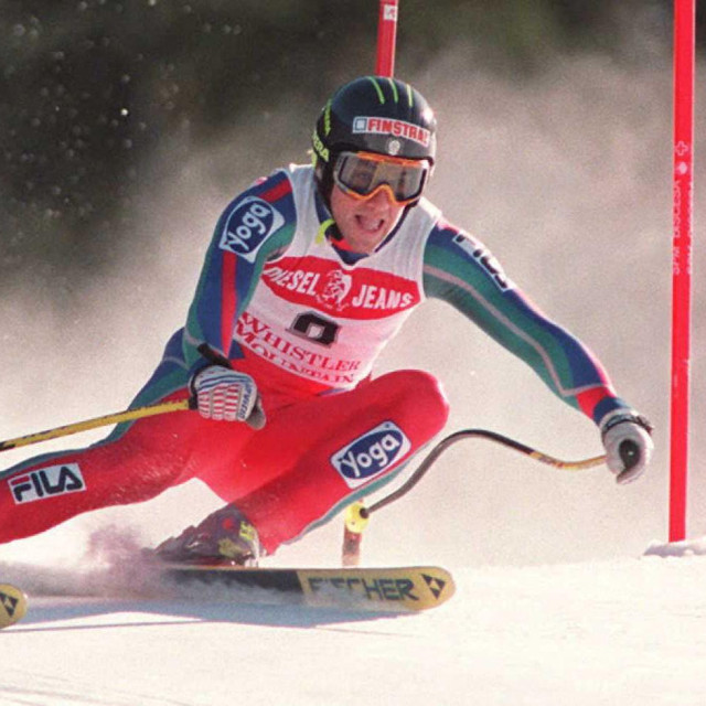 Talijan Peter Runggaldier tijekom Svjetskog kupa u Super G disciplini