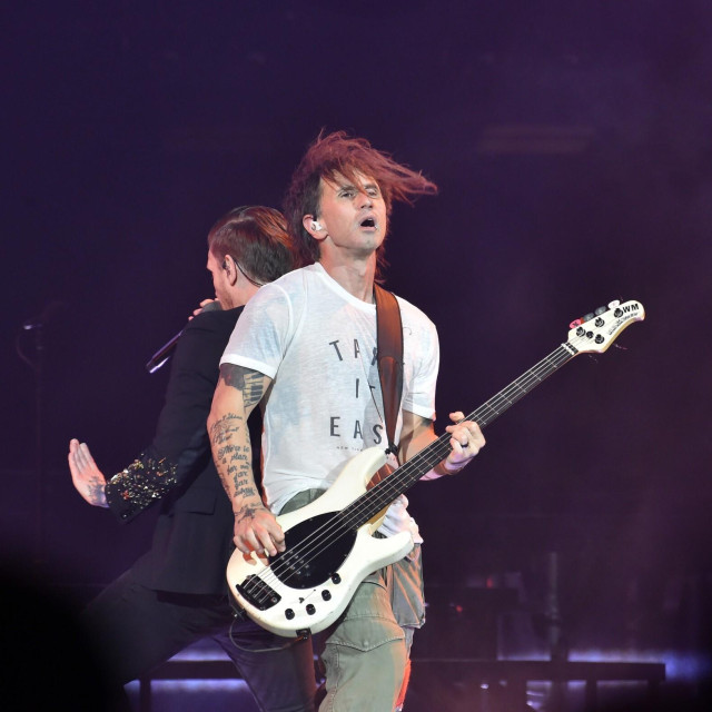 Eric Bass na koncertu Shinedowna