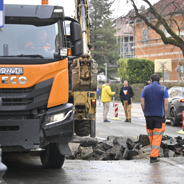 Puknuće cjevovoda u Zagrebu, ilustracija