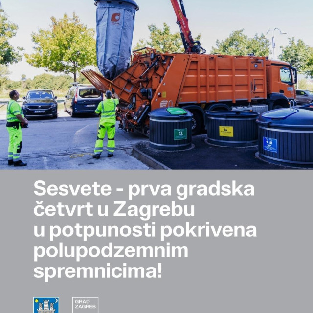 Sesvete su prva gradska četvrt u potpunosti pokrivena polupodzemnim spremnicima za odvajanje otpada.