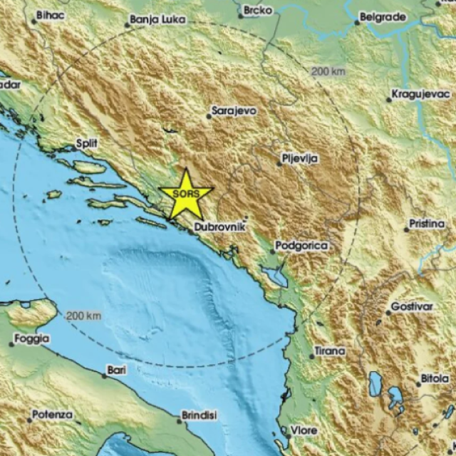 Epicentar potresa bio je kod Stoca u Hercegovini