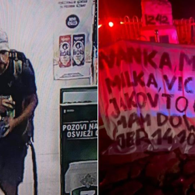 Nadzorna kamera na kojoj je snimljen počinitelj vandalizma u Međugorju; poruka na poljskom u blizini kipa Gospe