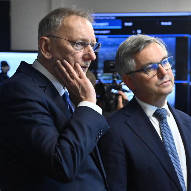 Potpredsjednik Vlade i ministar unutarnjih poslova Davor Božinović i povjerenik Europske komisije za unutarnje poslove i migracije Magnus Brunner
