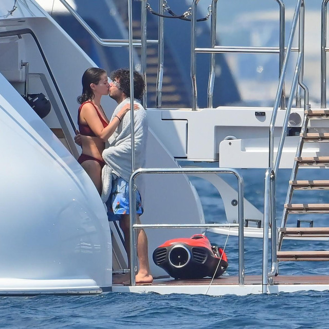 *PREMIUM-EXCLUSIVE* Cannes, FRANCE MUST CALL FOR PRICING BEFORE USAGE - WEB EMBARGO UNTIL 19:00 BST (11:00 AM PDT) ON JULY 29, 2026 - After soaking up the sun in Italy, Selena Gomez donned her Burgundy Two-Piece bikini seen with her husband Benny Blanco drop anchor on the French Riviera. The loved-up couple traded Portofino for Cannes, spending the day aboard a luxury yacht and making the most of the Mediterranean dream. Between refreshing swims, passionate kisses, endless cuddles, sun-soaked moments on deck and a little fun in the sun on their jet-ski, Selena and Benny looked happier—and more in love—than ever. From Italy to the South of France, it‘s been a picture-perfect European getaway for one of Hollywood‘s hottest couples... and they‘re definitely making every romantic moment count. Selena and Benny transitioned from a long-term musical collaboration to a private romance in 2023, followed by an engagement in late 2024 and a wedding in September 2025 have both been fighting off the rumours of unfounded cheating and split speculation in which the pair have repeatedly shut down. The couple however during their Italian break look as happy as ever with a little fun in the sun and a little PDA between the pair. *Pictures Containing Children Please Pixelate Face Prior To Publication*,Image: 1119485783, License: Rights-managed, Restrictions: RIGHTS: UNITED STATES, UNITED KINGDOM, AUSTRALIA, PORTUGAL, CANADA, JAPAN, CHINA, KOREA, RUSSIA, UKRAINE, ESTONIA, LITHUANIA, POLAND, ANGOLA, BOTSWANA, KENYA, LESOTHO, MALAWI, MAURITIUS, MOZAMBIQUE, NAMIBIA, NIGERIA, SOUTH AFRICA, ZAMBIA, ZIMBABWE, BULGARIA, HUNGARY, ROMANIA, SERBIA, CZECH REPUBLIC, SLOVAKIA, BELARUS, ICELAND, IRELAND, ISRAEL, LATVIA, MOLDOVA, SLOVENIA, CUBA, DOMINICA, DOMINICAN REPUBLIC, GRENADA, PUERTO RICO, NEW ZEALAND, CYPRUS, GREECE, INDIA, INDONESIA, NORTH KOREA, PHILIPPINES, SOUTH KOREA, THAILAND, SAUDI ARABIA, SINGAPORE, TURKEY, UNITED ARAB EMIRATES, BOSNIA, CROATIA, LUXEMBOURG, BAHAMAS, BARBADOS, HAITI, JAMAICA, SCOTLAND, MONACO, TURKS AND CAICOS ISLANDS, EGYPT, AZERBAIJAN, MALTA, LIBYA, MYANMAR, TAIWAN, MOROCCO, CAPE VERDE, IVORY COAST, GHANA, MALDIVES, JORDAN, IRAN, SAINT BARTHELEMY, SAINT MARTIN, GUADELOUPE, MONTENEGRO, LEBANON, MALAYSIA, UGANDA, CHAD, BANGLADESH, VIETNAM, ETHIOPIA, DJIBOUTI, TUNISIA, QATAR, ARMENIA, AFGHANISTAN, ALBANIA, ALGERIA, CAYMAN ISLANDS, KAZAKHSTAN, MAURITANIA, SAINT BARTHELEMY, IRAQ, VATICAN CITY, JERSEY, BAHRAIN, ANDORRA, RWANDA, BENIN, ANTIGUA AND BARBUDA, HONG KONG, NORTH MACEDONIA, SAINT VINCENT AND THE GRENADINES, SAINT LUCIA, SAMOA, Model Release: no, Pictured: Selena Gomez, Benny Blanco, Credit line: BACKGRID/Backgrid UK/Profimedia