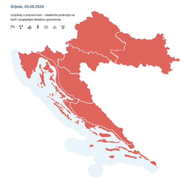Upozorenja za srijedu, 5. kolovoza