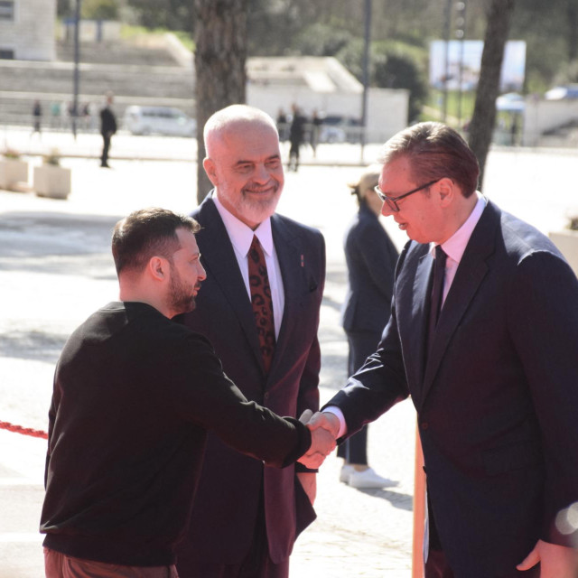 Volodimir Zelenski, Edi Rama i Aleksandar Vučić