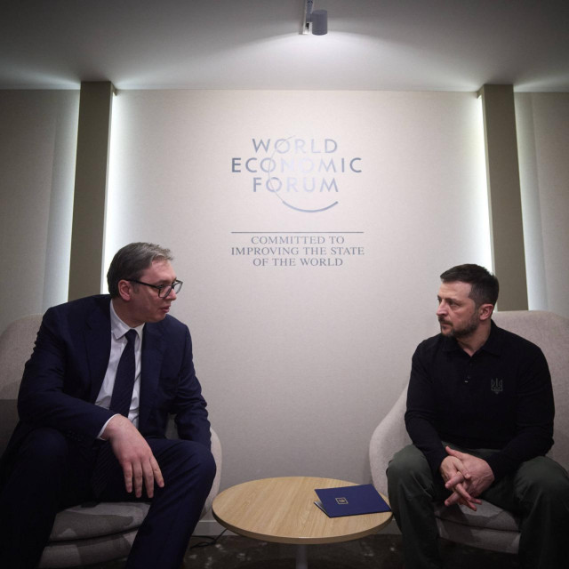 Aleksandar Vučić i Volodimir Zelenski na Svjetskom gospodarskom forumu u Davosu 2025. godine