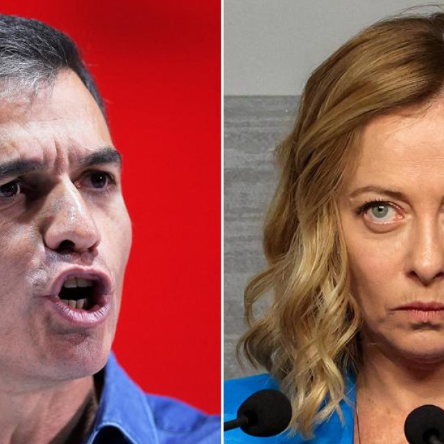 Španjolski premijer Pedro Sánchez; talijanska premijerka Giorgia Meloni