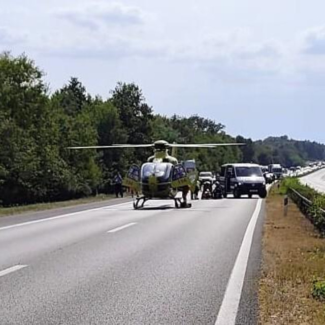 Intervencija helikoptera Hitne pomoći na autocesti A1