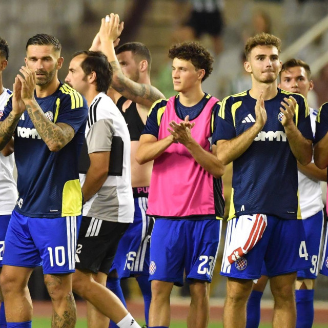 Druga utakmica 3. pretkola Konferencijske lige, Hajduk - Žalgiris. slavlje Hajduka.
 