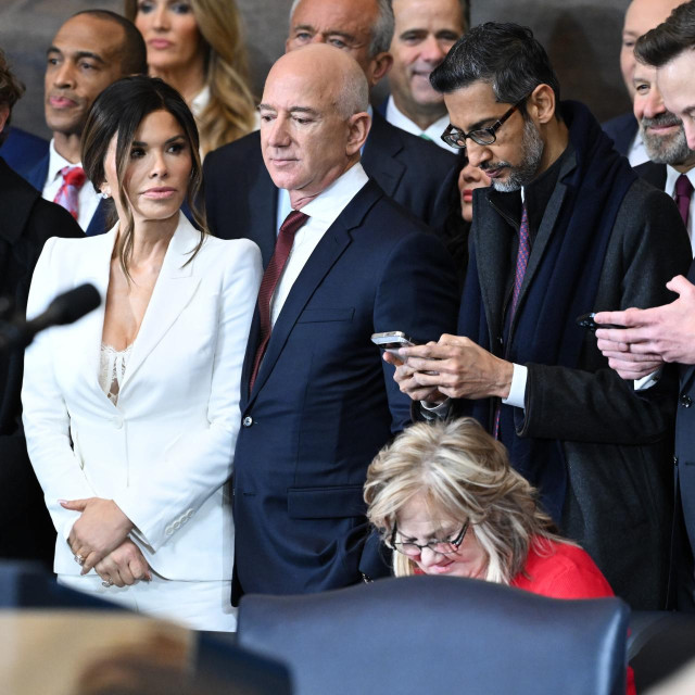 Milijarderi Mark Zuckerberg, Lauren Sanchez, Jeff Bezos, Sundar Pichai i Elon Musk na inauguraciji Donalda Trumpa