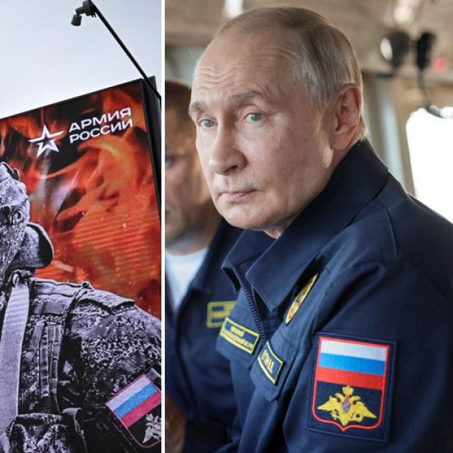 Plakat za mobilizaciju u Rusiji; predsjednik Vladimir Putin