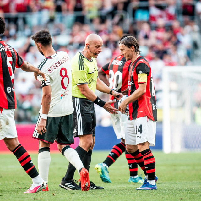 Luka Modrić na utakmici protiv Manchester Uniteda