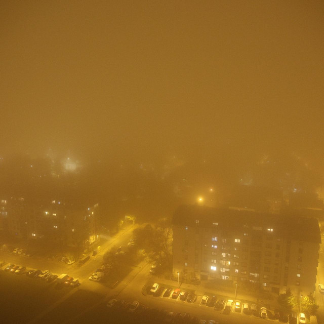Onečišćenje zraka, smog i gusta magla na Srednjacima