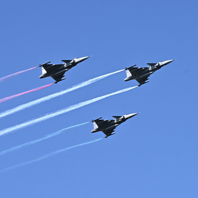 Borbeni zrakoplov Gripen JAS 39 mađarskog ratnog zrakoplovstva (arhivska fotografija)