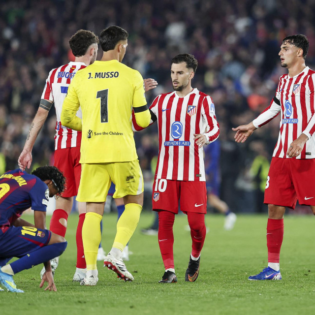 Lamine Yamal (Barcelona), Matteo Ruggeri, Juan Musso, Alex Baena i Marc Pubill (Atletico Madrid), četvrtfinale Lige prvaka, 8. travnja 2026.
