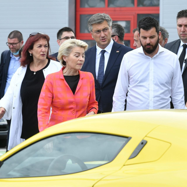 Andrej Plenković, Ursula von der Leyen i Mate Rimac