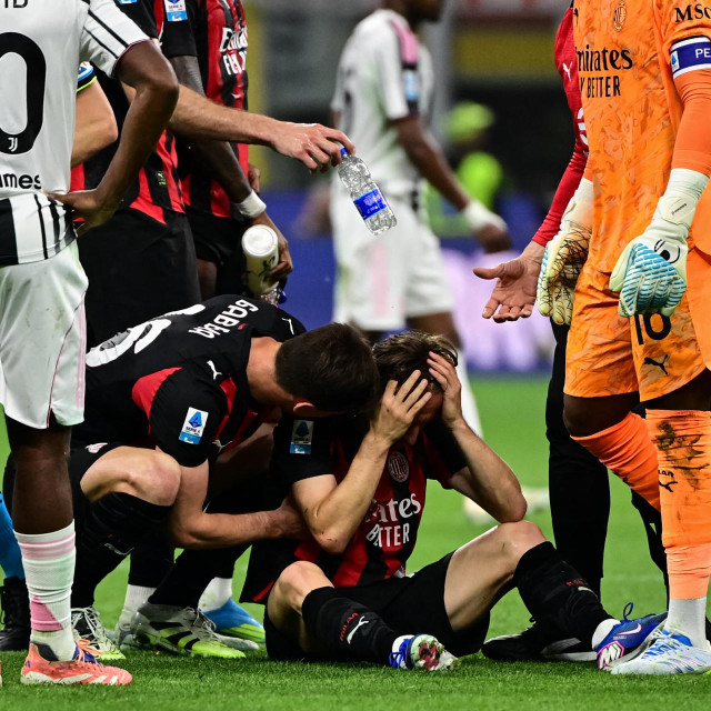 Luka Modrić nakon sudara s Manuelom Locatellijem