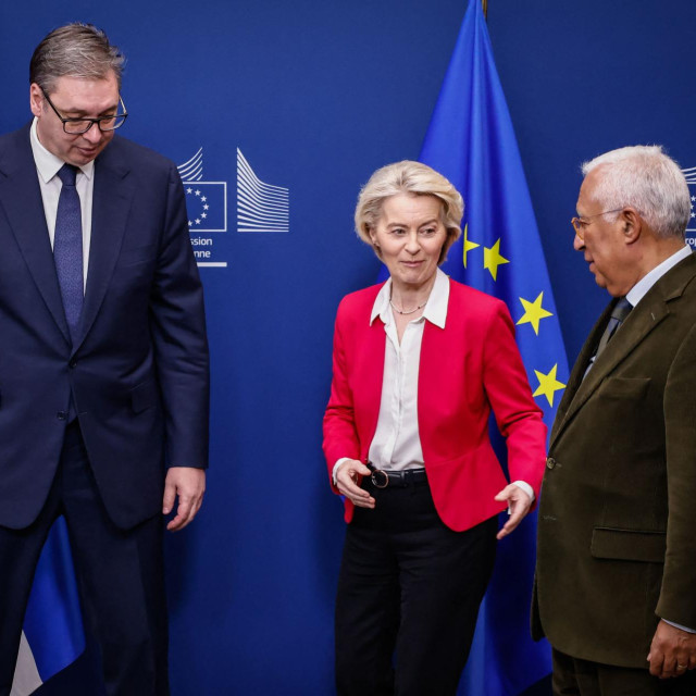 Aleksandar Vučić, Ursula von der Leyen i Antonio Costa