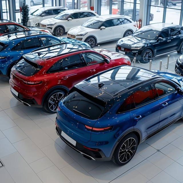 Salon automobila, ilustracija