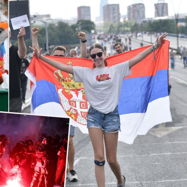 Pristaše Vučića iz ‘Ćacilenda‘; Studenti na prosvjedu
