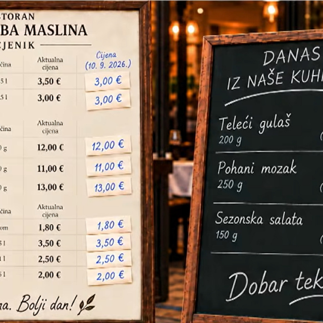 Primjer menija u restoranu (izradio HOK)