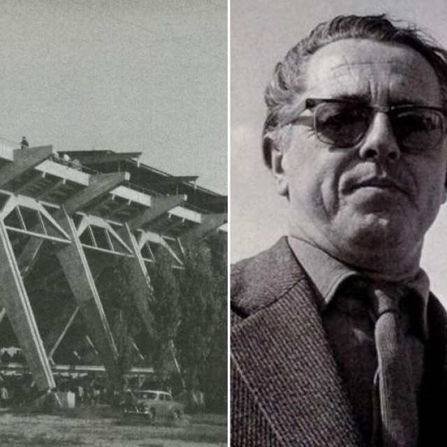 Zapadna tribina Maksimira nakon izgradnje; arhitekt Vladimir Turina