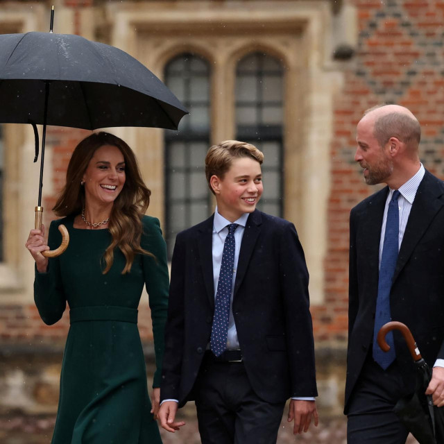 08/09/2026. Eaton, United Kingdom. Prince William and Kate Middleton, the Prince and Princess of Wales, arriving with their son Prince George, as he starts his first day at Eaton College, United Kingdom. Picture by i-Images/Pool,Image: 1132754545, License: Rights-managed, Restrictions: UK OUT. End users shall not licence, sell, transmit, or otherwise distribute any photographs represented by eyevine, to any third party. Contact eyevine for more information: Tel: +44 (0) 20 8709 8709 Email: info@eyevine.com, Model Release: no, Credit line: Pool/i-Images/Eyevine/Profimedia