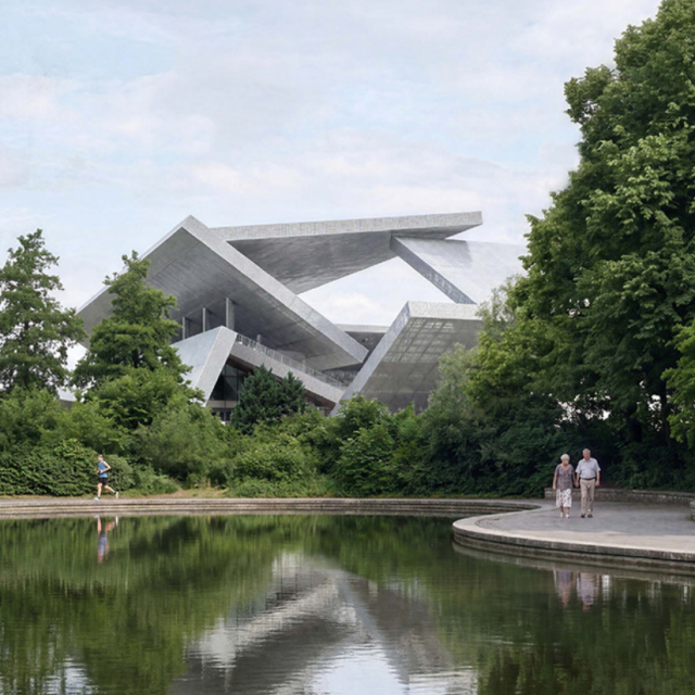 Prvonagrađeni rad za novi stadion Maksimir, pogled iz parka