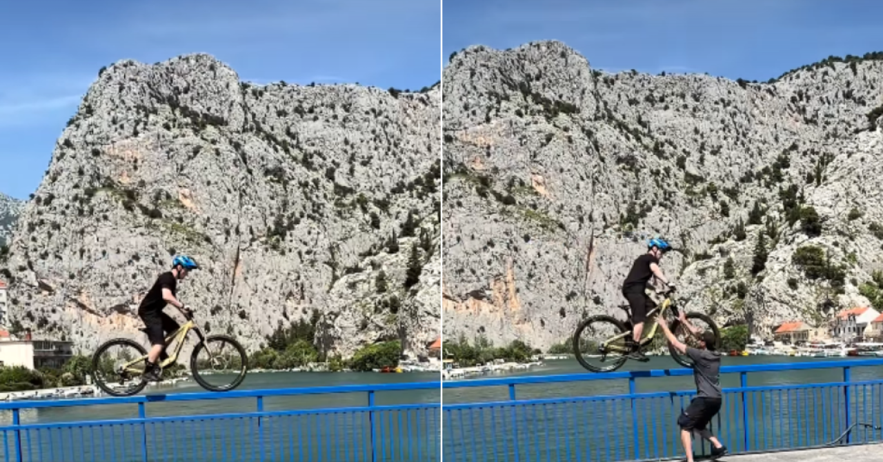 Biciklist se vozio po ogradi mosta u Omišu, pa završio u Cetini