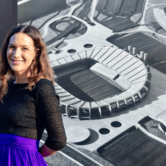Ivan Piteša, kći Nana Piteša i nagrađeni projekt Poljuda, rješenjem s kojim je 1975. pobijedio na natječaju za novi splitski stadion