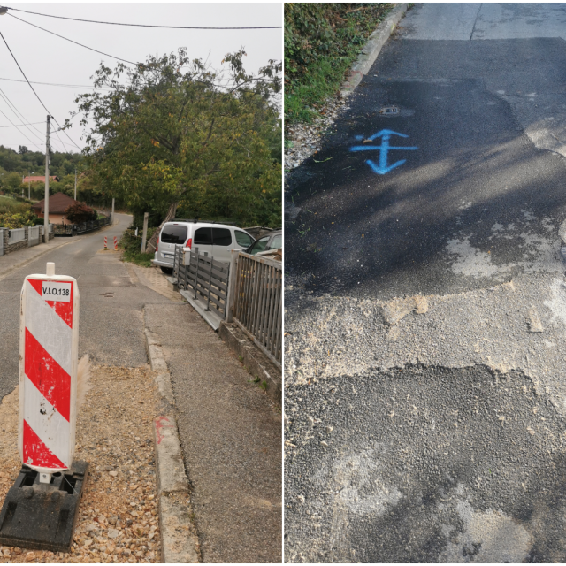 Stanje asfalta u Gornjem Vrapču gdje učestalo puca vodovodna cijev