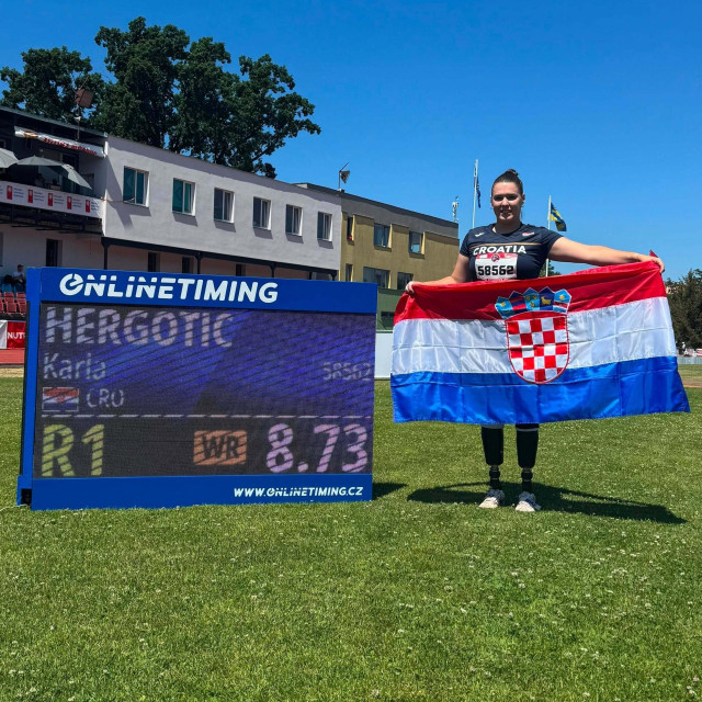 Karla Hergotić na Zagreb Openu 2026. postavila je svjetski rekord i u bacanju diska F62 sa 21.29m
