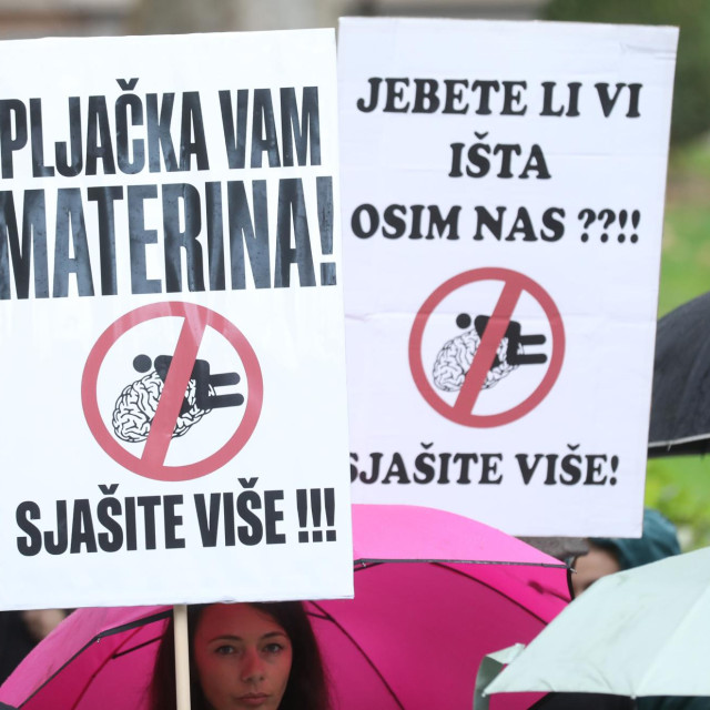 Prosvjed na Zrinjevcu