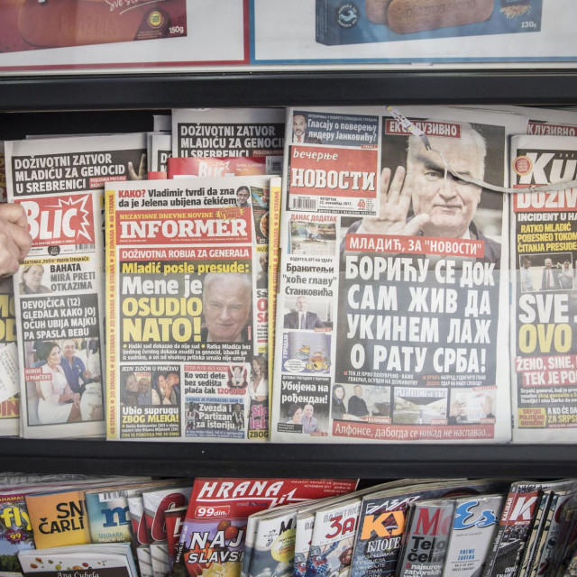 Novine na kiosku u Srbiji, ilustracija