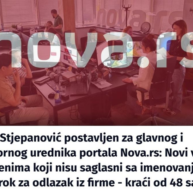 Screenshot teksta na Novoj.rs
