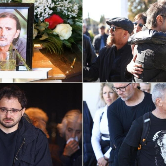 Sahrana Gorana Bare u Vinkovcima; na fotografiji: Miran Bare (dolje lijevo)