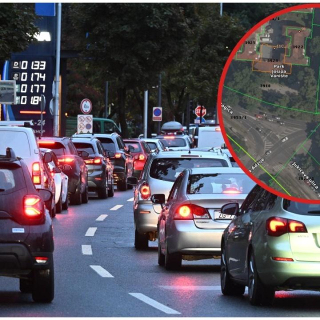 Ključno raskršće na početku Izidora Kršnjavog uzrokuje duge kolone sve do Grada Mainza na zapadu te u drugom smjeru duž Klaićeve
