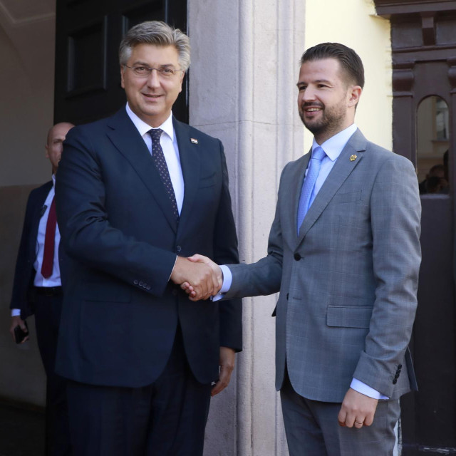 Hrvatski premijer Andrej Plenković i predsjednik Crne Gore Jakov Milatović
