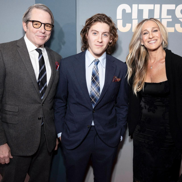 NEW YORK, NEW YORK - OCTOBER 18: Matthew Broderick, James Wilkie Broderick and Sarah Jessica Parker attend the ‘Other Desert Cities‘ revival opening night at Hudson Theatre on October 18, 2026 in New York City. Santiago Felipe/Getty Images/AFP (Photo by Santiago Felipe/GETTY IMAGES NORTH AMERICA/Getty Images via AFP)