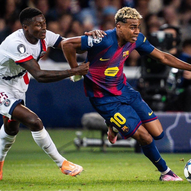 Nuno Mendes i Lamine Yamal u zadnje okršaju PSG-a i Barcelone (listopad, 2025.)