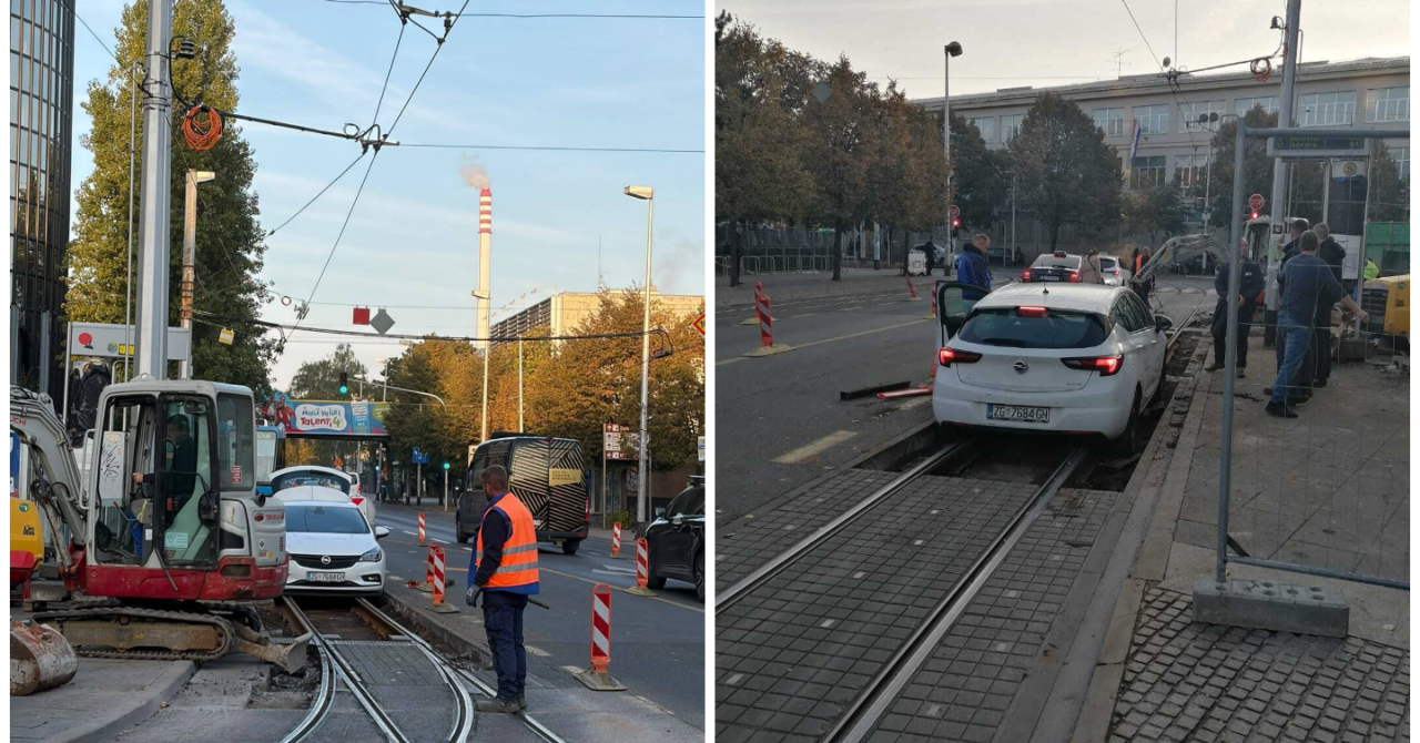 Auto zapeo u tračnicama kod Cibone i satima blokirao tramvajski promet u Zagrebu