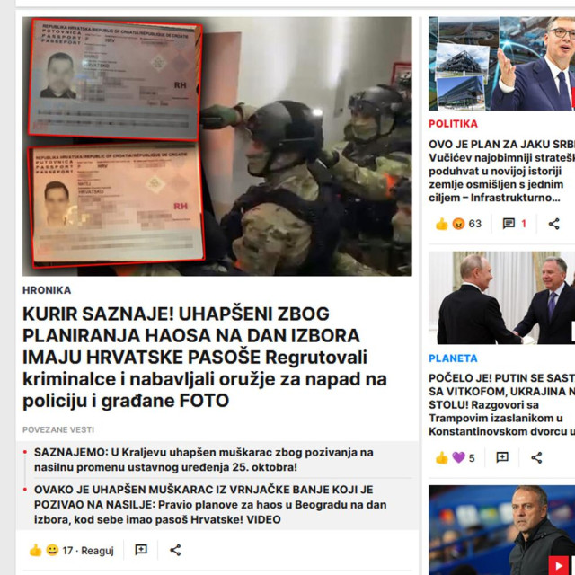 Naslovnica Kurirovog portala